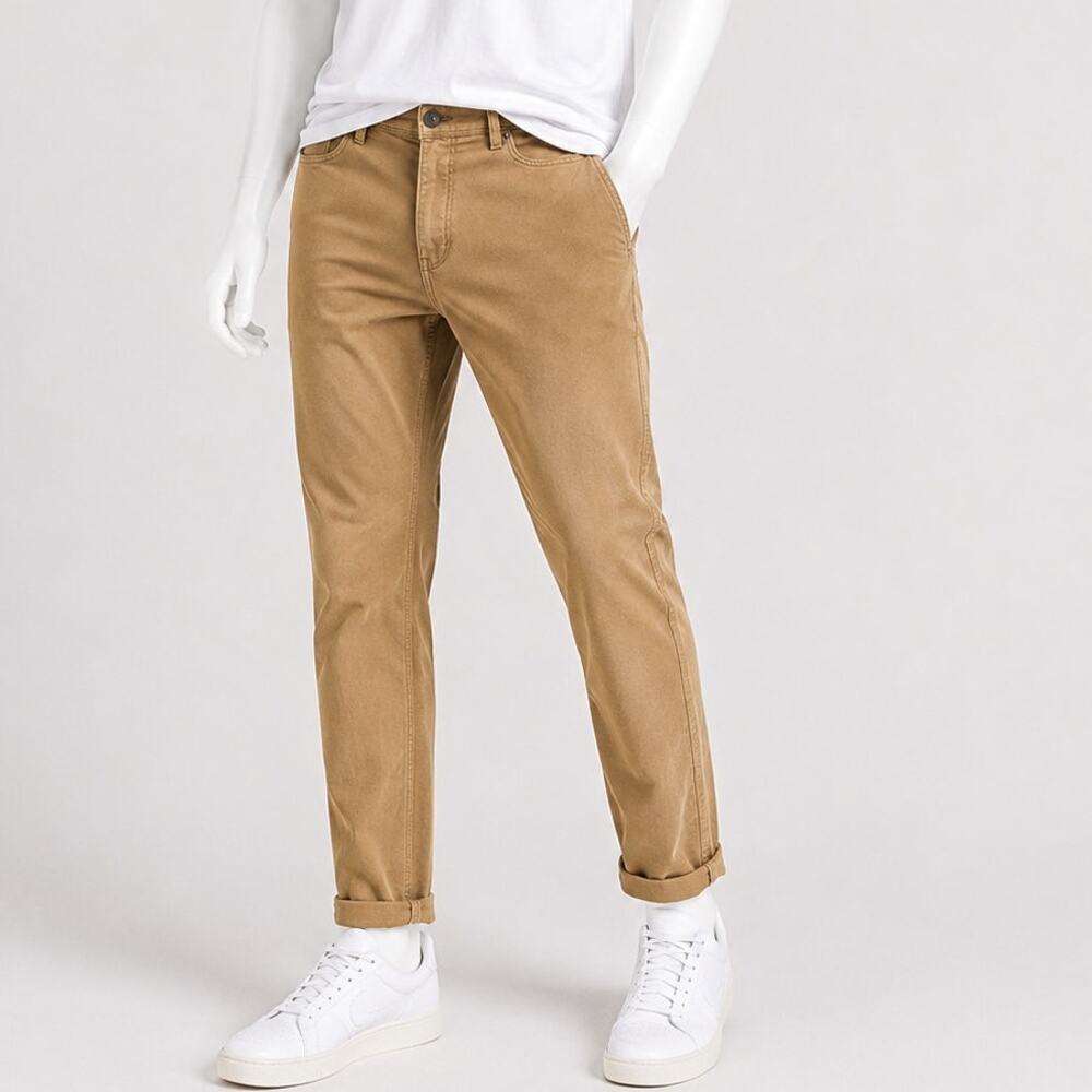 DU/ER N2X Relaxed Tapered Pants 38x30 Tan Stretch Travel Commuter Casual